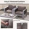 Costway 2 PCS Aluminum Single Sofa Outdoor Furniture Set with Thick Back & Seat Cushions Grey
